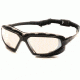 Pyramex Highlander-XP Safety Glasses, Black-Gray Frame &amp; Indoor/Outdoor Mirror Anti-Fog Lens SBG5080DT