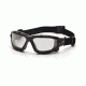 Pyramex I-Force Safety Glasses,Black Strap-Temples/Clear Anti-Fog Lens SB7010SDNT
