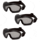 Pyramex Low Profile Wire Mesh Goggle, Black, Pack of 3