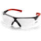 Pyramex Onix Safety Glasses - Clear Lens, Red Frame SR4910S