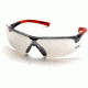 Pyramex Onix Safety Glasses - Indoor/Outdoor Mirror Lens, Red Frame SR4980S