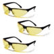Pyramex Rendezvous Safety Glasses - Amber Lens, Black Frame, Pack of 3