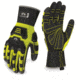 Pyramex Ultra Impact Maximum Duty Cut Resistant Gloves, Black and lime, Medium, GL802CRM