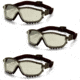Pyramex V2G Safety Glasses - Indoor/Outdoor Mirror Anti-Fog Lens, Pack of 3