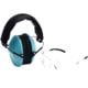Pyramex VGCOMBO410 Low-Profile Combo Kit Scratch Resistant Clear Lens &amp; Frame with Rubber Temple Tips, Powder Blue Low-Profile Earmuffs, VGCOMBO410