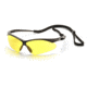 Pyramex Wildfire Safety Glasses - Black Frame, Amber Lens with Black Cord