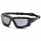Pyramex Wolfhound Tactical Safety Glasses With Elastic Strap Black Frame Gray Lens