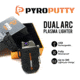 Pyro Putty Dual Arc Plasma Waterproof Lighter, Black, Small, PPARC1