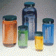 Qorpak Bottle Beakers, Medium Rounds, Wide Mouth, Qorpak 7982 With Fluoropolymer Resin-Lined Green Thermoset Cap