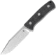 QSP Knife Bison Fixed Blade Black Knife, 4.5 satin finish D2 tool steel clip point blade, Black linen micarta handle, QS134-A