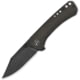 QSP Knife Kestrel Folding Knife, 4in Closed, 2.88in Black Stonewash 14C28N Sandvik SS Clip Point Blade, Dark Brown Micarta Handle, QS145-A2