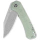 QSP Knife Kestrel Folding Knife, 4in Closed, 2.88in Stonewash 14C28N Sandvik SS Clip Point Blade, Jade G10 Handle, QS145-B1