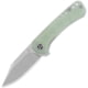 QSP Knife Kestrel Folding Knife, 4in Closed, 2.88in Stonewash 14C28N Sandvik SS Clip Point Blade, Jade G10 Handle, QS145-B1