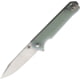 QSP Knife Mamba Linerlock Jade Folding Knife, 3.5in, Stonewash Finish D2 Tool Steel Blade, Jade G10 Handle, QS111-J1