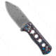Qsp QSP Canary Neck Knife Fixed Blade Red/White/Blue Carbon Fiber 2.5" Damascus, Black/Blue/Red/White, Damascus, adult, BHQ-188602