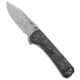 Qsp QSP Hawk Liner Lock Knife Aluminum Foil Carbon Fiber 3.25" Damascus, Black, Damascus, adult, BHQ-143508