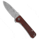 Qsp QSP Knife Hawk Liner Lock Knife Cocobolo Wood 3.23" Damascus QS131B2, Wood, Damascus, adult, BHQ-187004