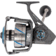 Quantum Benchmark Spinning Reel, SZ 8000 Reel, 5+1 Bearings, 4.7-1 Ratio, Aluminum Frame, SEALOQ 6 Protection, GEARTEQ Machined Gears, CFX200 Carbon Fiber Xtreme Drag, Silver/Blue, BK8000.B2