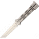 Quartermaster Marty McFly Balisong Polished Folding Knife,4.5in,D2 Tool Steel,Tanto,Skeletonized CNC Machined Titanium Handle QTRQBS1P
