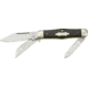 Queen Woodmans Fold Knife, sheepsfoot and pen blade, Smooth black ebony wood handle QN3762