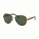 Ralph Lauren RL7054Q Sunglasses 932471-59 - Antique Brass Frame, Black Lenses