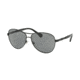 Ralph RA4117 Sunglasses 318087-59 - Satin Black/Black Frame, Grey Solid Lenses