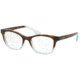 Ralph RA7101 Prescription Eyeglasses 5739-51 - Top Dark Havana On Azure Trasp