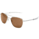 Randolph Aviator Sunglasses, Matte Chrome Frame, Tan Lens, AF137