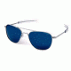 Randolph Aviator Matte Chrome Frame, Blue Sky PC Lens, Matte Chrome Frame, 55MM AF54668-PC