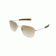 Randolph Aviator Sunglasses, Matte Chrome Frame, Glass Tan Gradient Ar Lens, AF54604