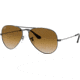 Ray-Ban Aviator Large Metal RB3025 Sunglasses, Gunmetal Crystal Brown Gradient, RB3025 004/51-5514