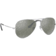Ray-Ban Aviator Large Metal RB3025 Sunglasses, Silver Frame, Crystal Gray Mirror 55 mm Lenses, W3275-5514
