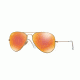 Ray-Ban Aviator Large Metal Sunglasses RB3025 112/4D-55 - Matte Gold Frame, Brown Mirror Red Polar Lenses