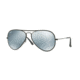 Ray-Ban Aviator RB3025JM Sunglasses 002/30-58 - Black Frame, Light Green Mirror Silver Lenses