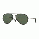 Ray-Ban Aviator RB3025JM Sunglasses 002/58-58 - Black Frame, Crystal Green Polarized Lenses