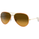 Ray-Ban Aviator RB3025JM Sunglasses, Yellow On Legend Gold, 58, RB3025JM-91963C-58