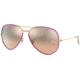 Ray-Ban Aviator RB3025JM Sunglasses, Violet On Legend Gold, 62, RB3025JM-91963E-62