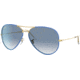 Ray-Ban Aviator RB3025JM Sunglasses, Light Blue On Legend Gold, 62, RB3025JM-91963F-62