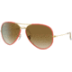 Ray-Ban Aviator RB3025JM Sunglasses, Red On Legend Gold, 62, RB3025JM-919651-62