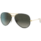 Ray-Ban Aviator RB3025JM Sunglasses, Black On Legend Gold, 62, RB3025JM-919671-62