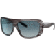 Ray-Ban Blair RB2196 Sunglasses, Blue Gradient Grey Lenses, Striped Gray, 61, RB2196-13143M-61