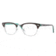 Ray-Ban Clubmaster Eyeglasses RX5154 with No-Line Progressive Rx Prescription Lenses 5161-4921 - Top Light Havana on Green Frame, Demo Lens Lenses