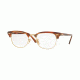 Ray-Ban Clubmaster Eyeglasses RX5154 with No-Line Progressive Rx Prescription Lenses 5751-49 - Brown/beige Stripped Frame