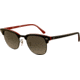 Ray-Ban Clubmaster Sunglasses RB3016 110371-4921 - Top Black On Red Frame, Gray Gradient Lenses