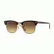 Ray-Ban Clubmaster Sunglasses RB3016 112685-5121 - Top Dark Havana on Orange Frame, Brown Gradient Lenses