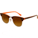 Ray-Ban Clubmaster Sunglasses RB3016 112685-4921 - Top Dark Havana on Orange Frame, Brown Gradient Lenses