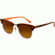 Ray-Ban Clubmaster Sunglasses RB3016 112685-5121 - Top Dark Havana on Orange Frame, Brown Gradient Lenses