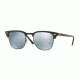Ray-Ban Clubmaster Sunglasses RB3016 122930-51 - Black Frame, Light Green Mirror Silver Lenses