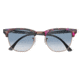 Ray-Ban Clubmaster Sunglasses RB3016 12573F-51 - Spotted Grey/Violet Frame, Clear Gradient Blue Lenses