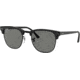 Ray-Ban Clubmaster RB3016 Sunglasses, Wrinkled Black On Black, 49, RB3016-1305B1-49